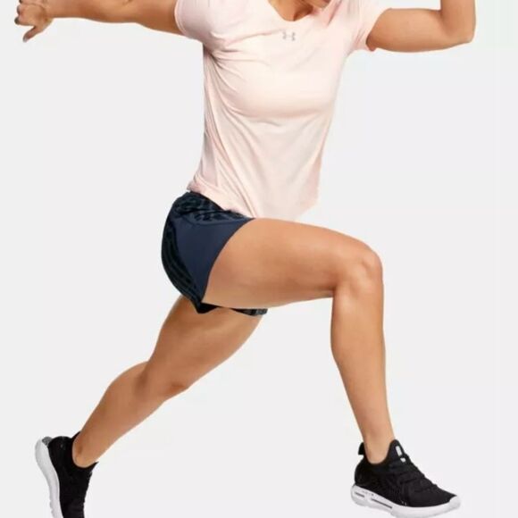 Under Armour Blue & Black Patterned Athletic Running Shorts - Picture 2 of 13